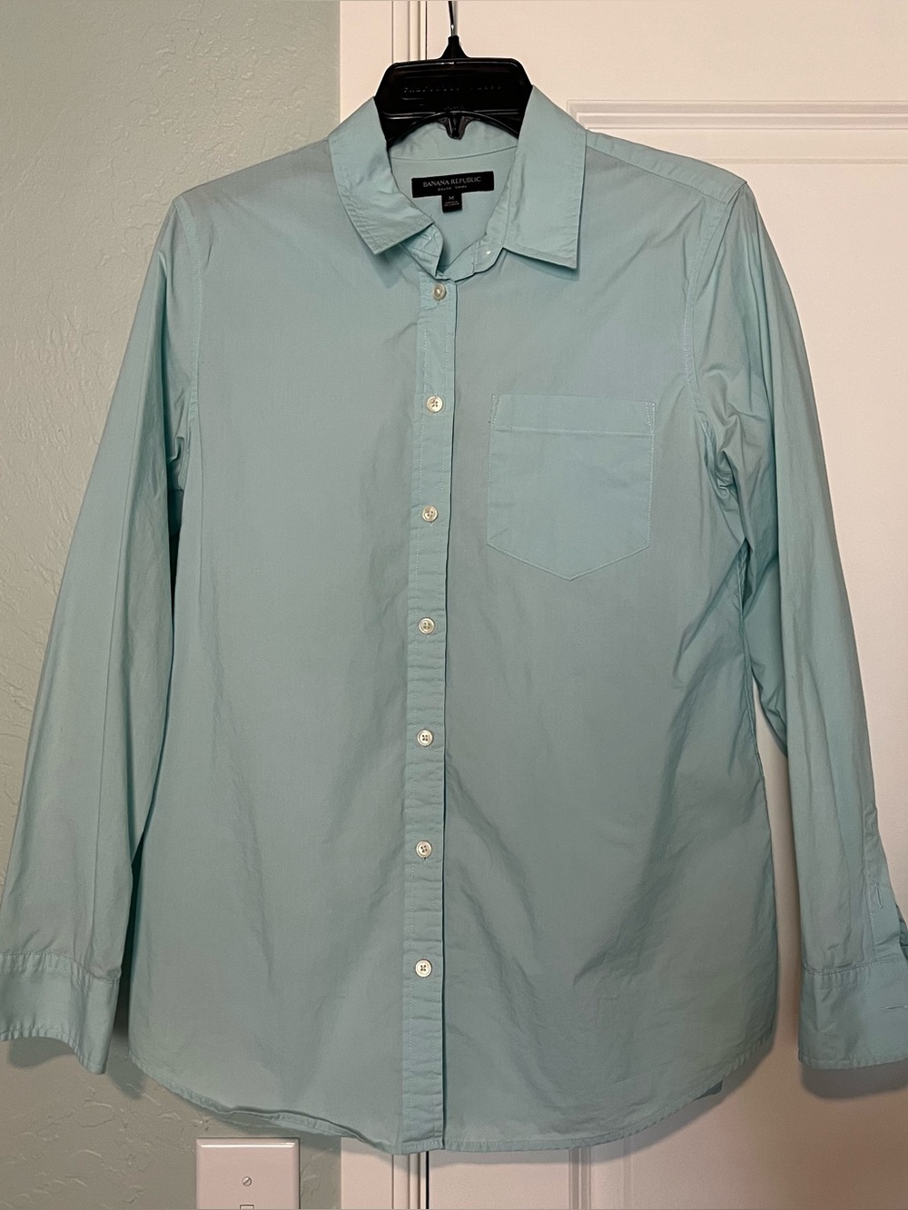 Banana Republic Dillon Green Button-Down Shirt, womens